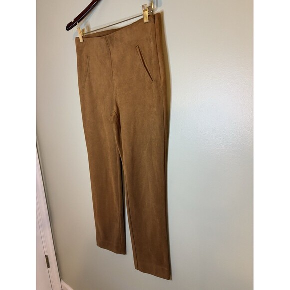 Chico’s Faux Suede Juliet Slim Ankle Pants Burnt Sienna Classic Boho Chic Slim - Picture 6 of 10